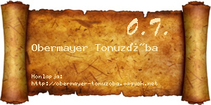 Obermayer Tonuzóba névjegykártya